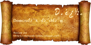 Demcsák Ádám névjegykártya